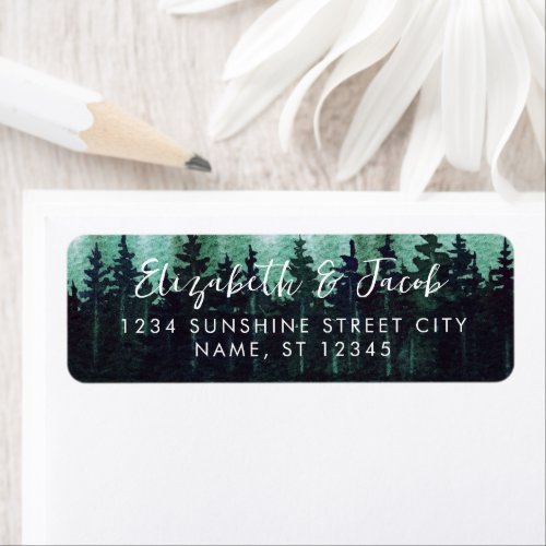 Rustic Greenery Forest Weddings Return Address  Label