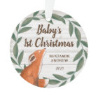 Rustic Greenery Fox Baby's First Christmas Photo