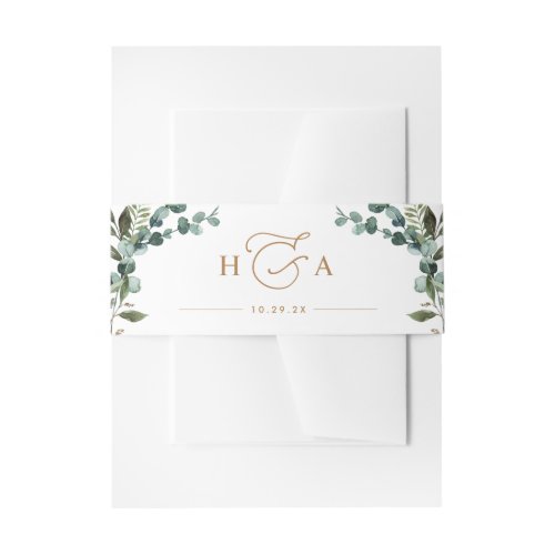Rustic Greenery Gold Monogram Wedding