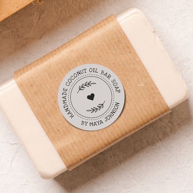 Rustic Greenery Handmade Soap Classic Round Sticker (Rustic Greenery Handmade Soap Classic Round Sticker)