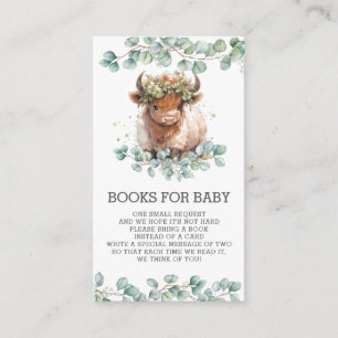 Rustic Greenery Highland Cow Books for Baby Enclosure Card