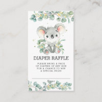 Rustic Greenery Koala Baby Shower Diaper Raffle
