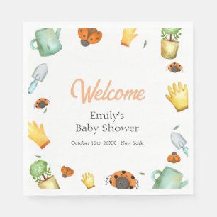 Rustic Greenery Ladybug Garden Baby Shower  Napkins