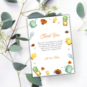 Rustic Greenery Ladybug Garden Baby Shower Thank You Card