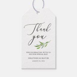 Rustic Greenery Leaves Calligraphy Wedding Gift Tags