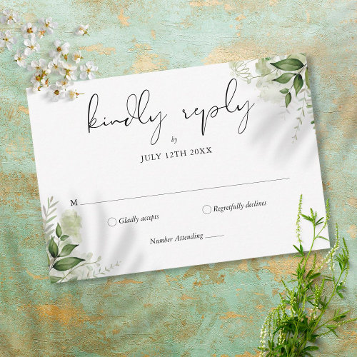 Rustic Greenery Leaves Elegant Wedding