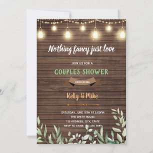 Rustic greenery Nothing fancy just love Invitation