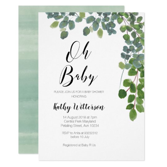 Rustic Greenery oh baby baby shower invitation | Zazzle.com