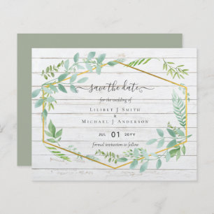 Rustic Greenery on Driftwood Budget Wedding