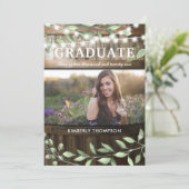 Rustic Greenery Photo 2024 Graduation Party Invitation (Standing Front)