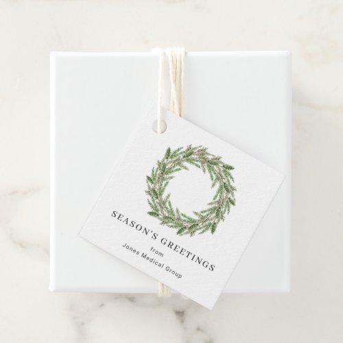 Rustic Greenery Pine Wreath Christmas Holiday Favor Tags