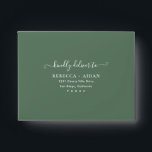 Rustic Greenery Printed Return Address RSVP Envelope<br><div class="desc">Designed to coordinate with our Moody Greenery wedding collection,  this customizable matching envelope features watercolor eucalyptus branch set on a solid dark green envelope with white text. To make advanced changes,  please select "Click to customize further" option under Personalize this template.</div>