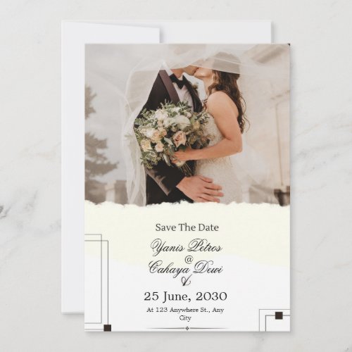 Rustic Greenery Save the Date Wedding Invite