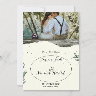 Rustic Greenery Save the Date Wedding Invite