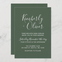 Rustic Greenery Simple Calligraphy Modern Wedding Invitation