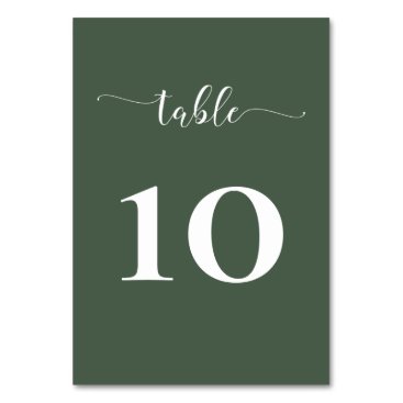 Rustic Greenery Simple Calligraphy Modern Wedding Table Number