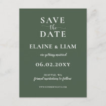 Rustic Greenery Simple Calligraphy Save The Date Announcement Postcard