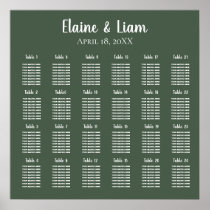 Rustic Greenery Simple Calligraphy Wedding Seating Poster