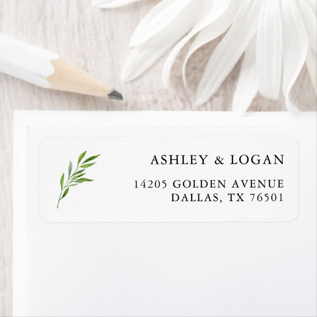 Rustic Greenery Simple Return Address Label (Insitu)