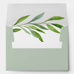 Rustic Greenery Solid Sage Green Envelope