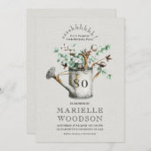 Rustic Greenery Surprise 80th Birthday Party Invitation (Front/Back)