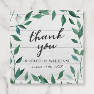 Rustic Greenery Thank You Favor Tags