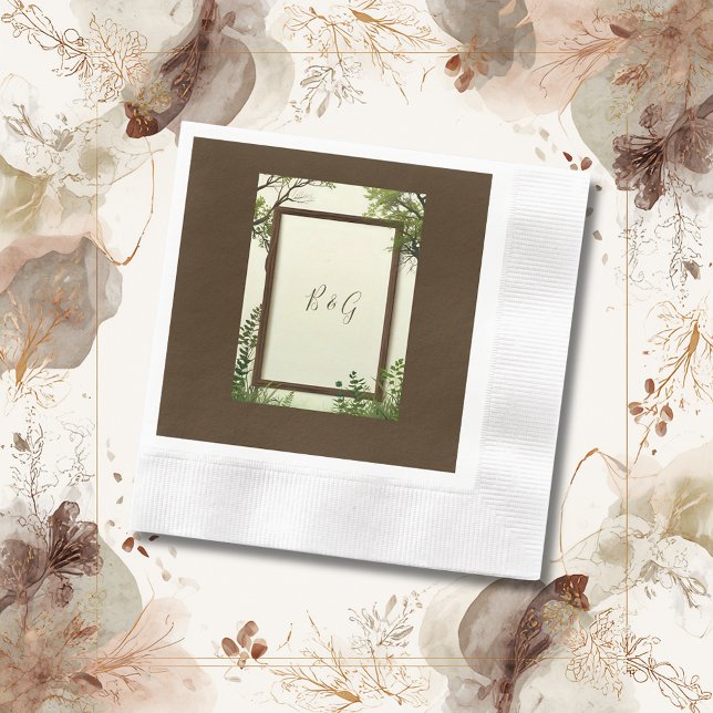 rustic Greenery Tree Frame wedding  Napkins (Creator Uploaded)