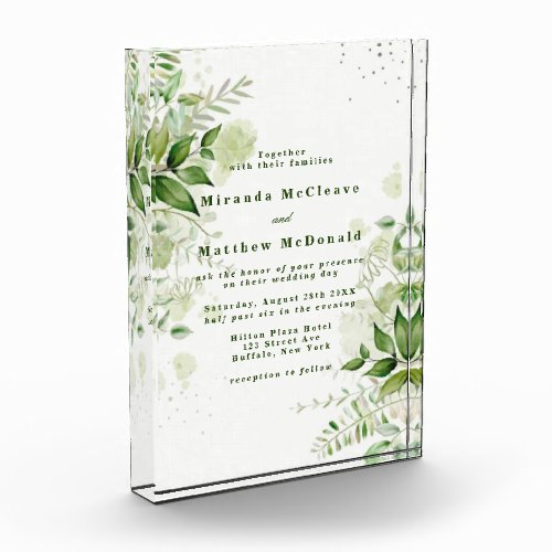 Rustic Greenery Vineyard Keepsake Wedding Invite Photo Block