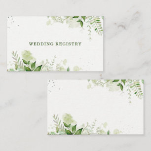Rustic Greenery Vineyard Wedding Registry Business Card