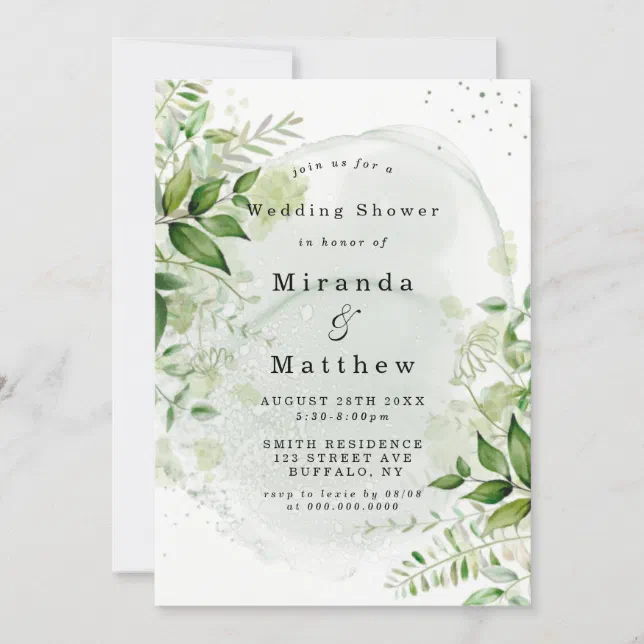 Rustic Greenery Vineyard Wedding Shower Invites Zazzle