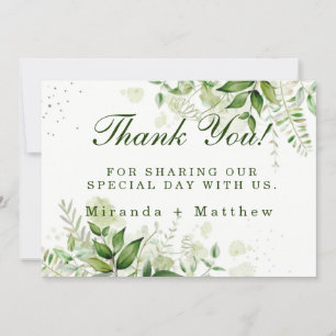 Rustic Greenery Vineyard Wedding Thank You Cards