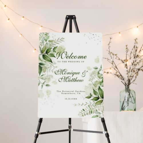 Rustic Greenery Vineyard Wedding Welcome Sign