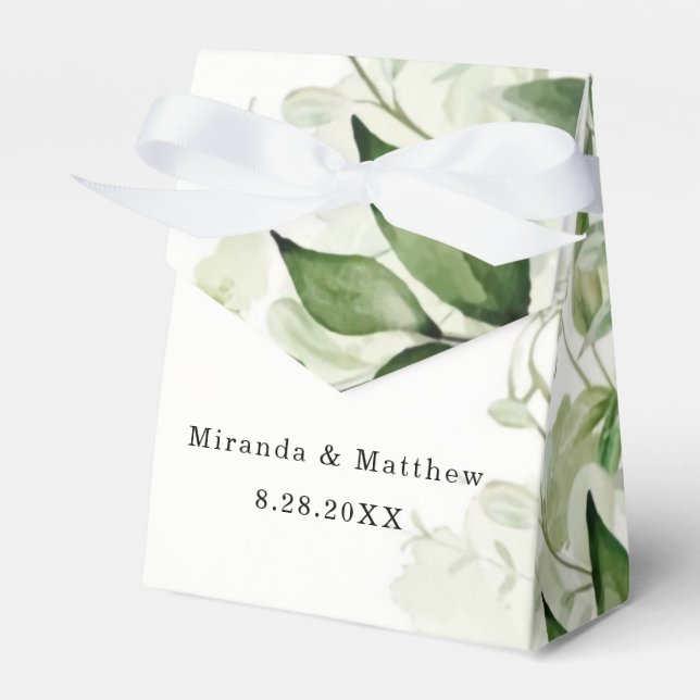 Rustic Greenery Vineyard White Wedding  Favor Boxes (Front Side)