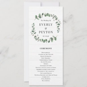 Rustic Greenery Wedding Ceremony Program