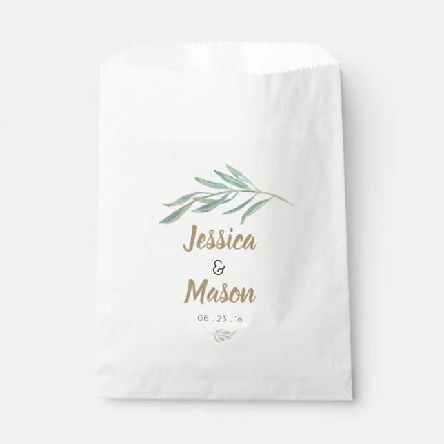 Rustic Greenery Wedding Favor Bag (Front)