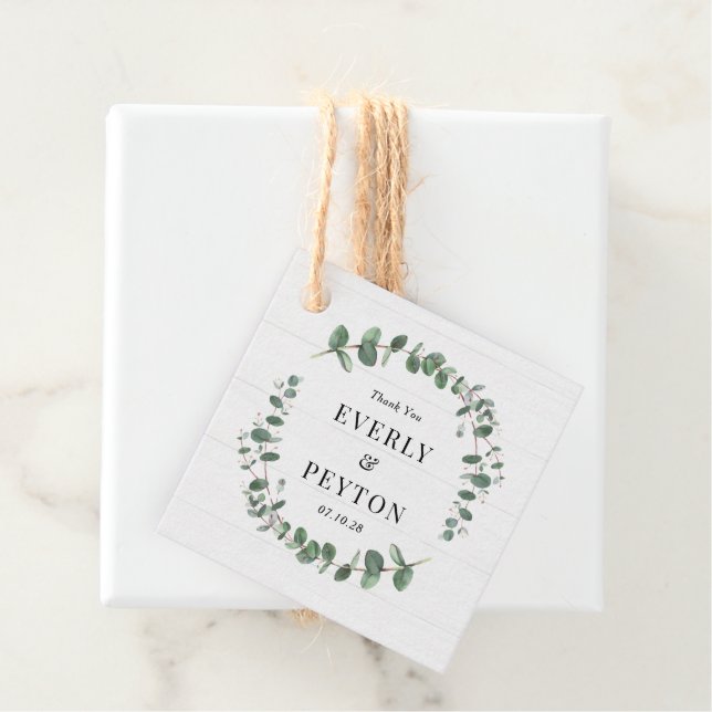 Rustic Greenery Wedding Favor Tags (In Situ)