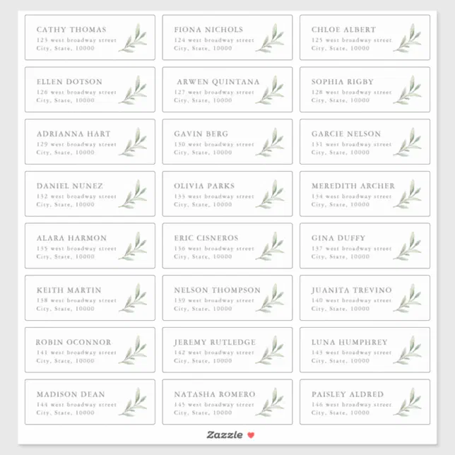 Rustic greenery wedding guest address label | Zazzle