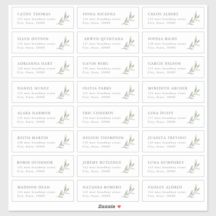 Rustic greenery wedding guest address label | Zazzle