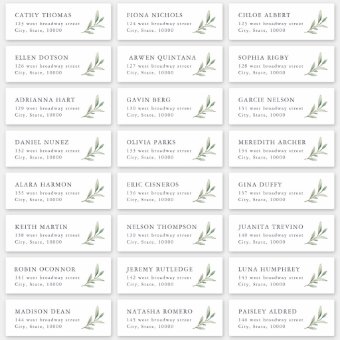 Rustic greenery wedding guest address label | Zazzle