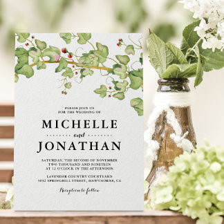 Rustic Greenery Wedding Invite | Botanical Ivy
