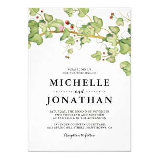 Watercolor Ivy Wedding Invitations