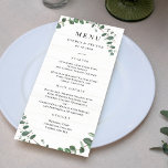 Rustic Greenery Wedding Menu Card<br><div class="desc">Stylish menu card by © berryberrysweet . Printable digital files and matching items are available! Visit our website at berryberrysweet.com for stylish stationery designs and personalized gifts.</div>