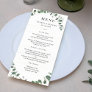 Rustic Greenery Wedding Menu Card