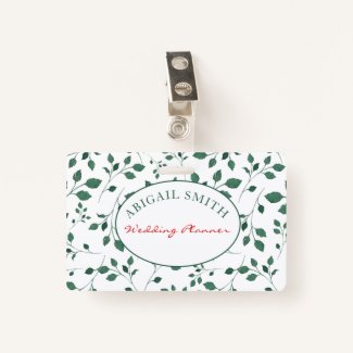 Rustic Greenery |  Wedding or Business Name Badge