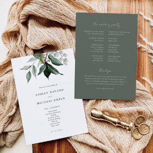 Rustic Greenery Wedding Program