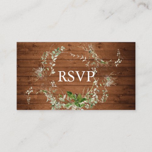 Rustic Greenery Wedding RSVP Enclosure Card