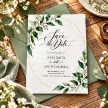 Rustic Greenery Wedding Save the Date