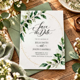 Rustic Greenery Wedding Save the Date