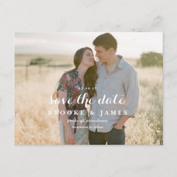 Rustic Greenery Wedding Save The Date Post Card by blush_printables at Zazzle