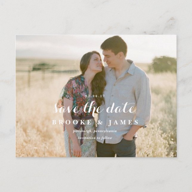 Rustic Greenery Wedding Save the Date Post Card (Front)